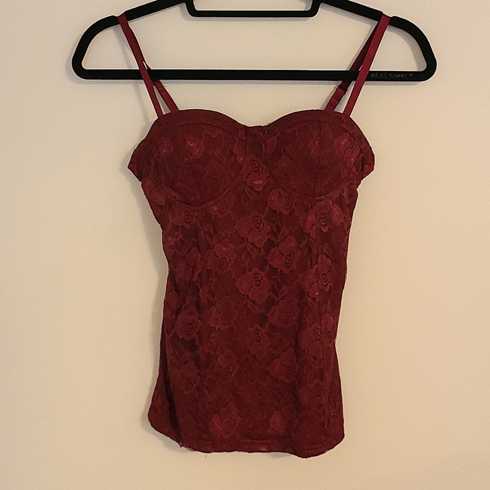 Burgundy Floral Top